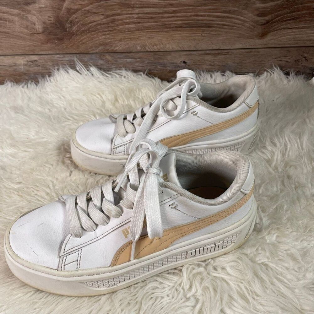 PUMA Smash Platform 3.0 Women’s Sneakers Style 390758-03 Peach White Size 7